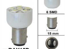 Lamp BAY15D 12V  6 SMD WIT Bollard (1)
