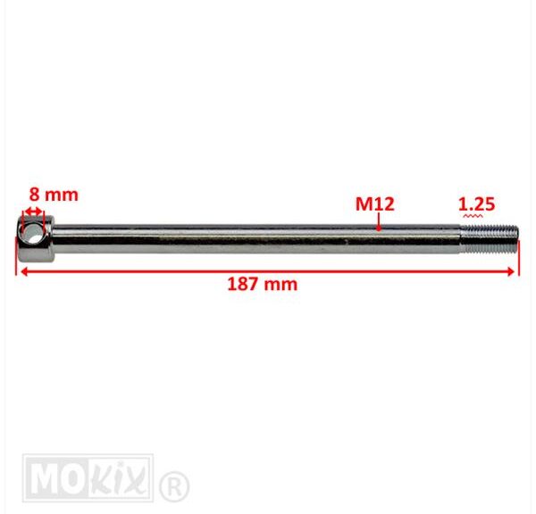 Achteras Kreidler MET Moer