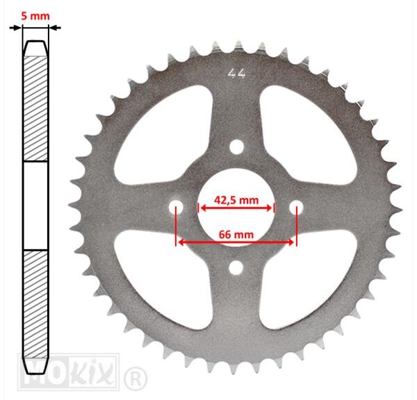 Achtertandwiel SACHS/HER/PRIMA5(415)42.5mm 4g 44t - IGM