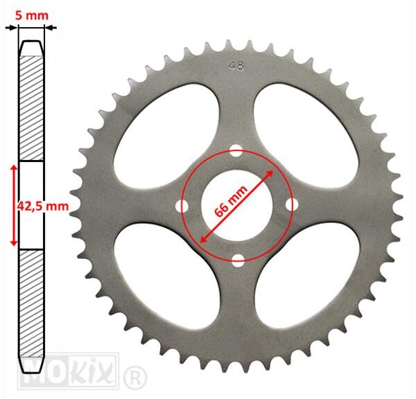 Achtertandwiel SACHS/HER/PRIMA5(415)42.5mm 4g 48t - IGM