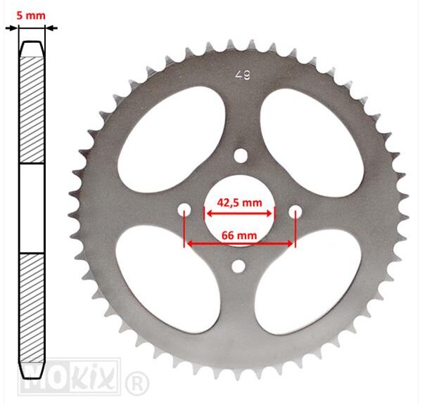 Achtertandwiel SACHS/HER/PRIMA5(415)42.5mm 4g 49t - IGM