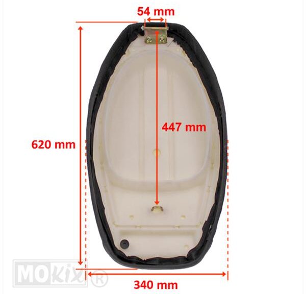Buddy Seat China 4T GY6 QT9 WIT/Zwart - MKX