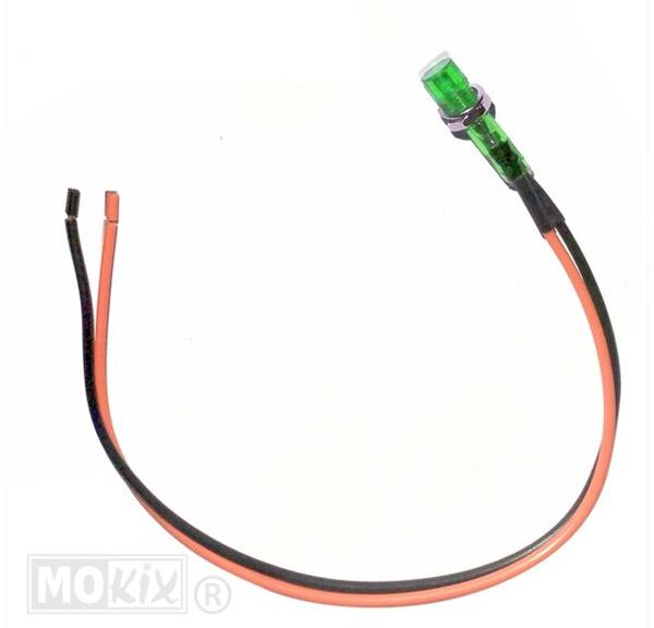 Controle Lamp MET Snoer  8mm 12V  Groen