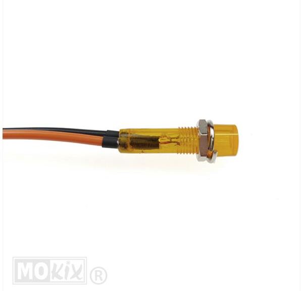 Controle Lamp MET Snoer  8mm 12V  Oranje