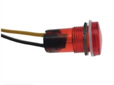 Controle Lamp MET Snoer  18mm 12V  Rood