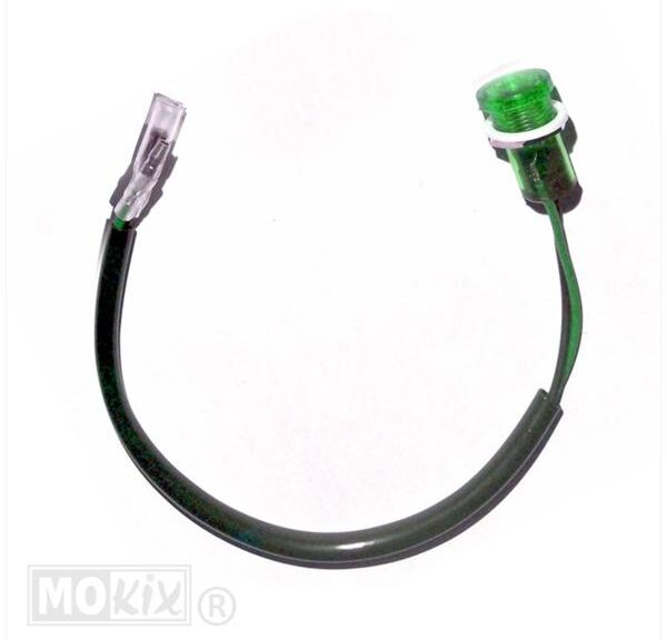 Controle Lamp MET Snoer  18mm 12V  Groen