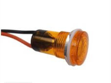 Controle Lamp MET Snoer  18mm 12V  Oranje