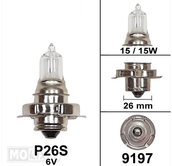 Lamp P26S   6V 15W Halogeen (1)