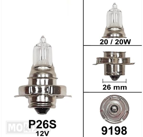 Lamp P26S 12V 20W Halogeen (1)