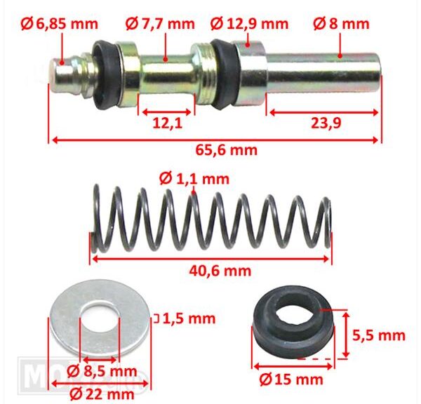 Rempomp-Zuiger SET Zundapp (Model Magura) ST - Supertec
