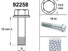 Flens Carter Bouten SW 8 M6x 15  Blank  10st - Bollard