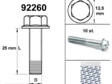 Flens Carter Bouten SW 8 M6x 25  Blank  10st - Bollard
