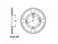 Achtertandwiel Skyteam 50mm 4gats 40 Tands - IGM