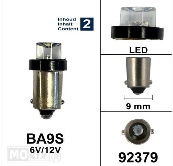 Lamp BA9S  6V/12V LED WIT Bollard (2)