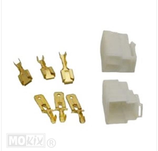 Connector Stekker Plugset 3 Pins (6.3mm) 8delig