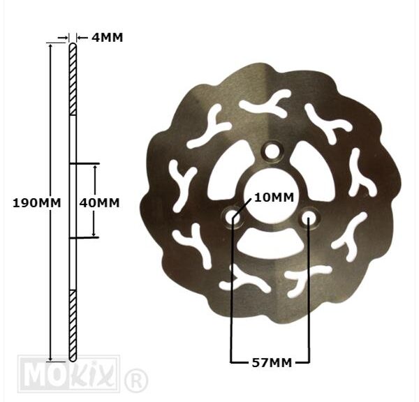 Remschijf PGO PMS/PMX/T-REX Wave Voor 190x40x4 - Supertec