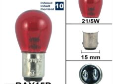 Lamp BAY15D 12V 21/5W Rood (10) - Bollard
