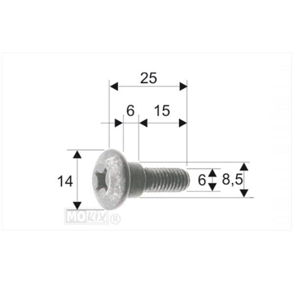 Borstschroef M6x21 (8x5) Zwart (10)