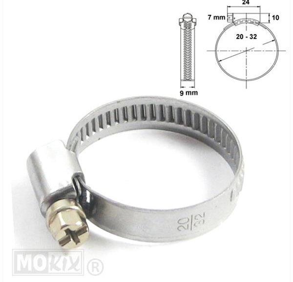 Slangklem  9mm 20x32mm Per Stuk
