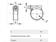 Slangklem 12mm RVS 15x24mm Per Stuk