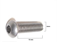 Remschijfinbusbout M6x15 Bolkop RVS (1) - Bollard