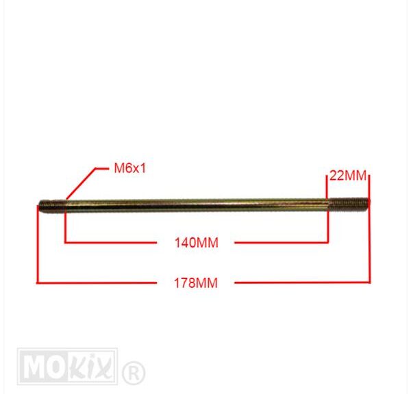 Cilinder Tapeind PEU/SYM/PIA 4T (Nt Motor) M6x178 - Bollard