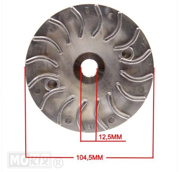 Half Poelie/Koelvin SYM MIO/PEU 4T Aluminium ST - Supertec