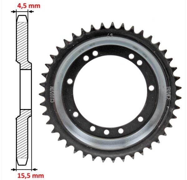 Achtertandwiel Peugeot 94mm D14 11gats 43tands
