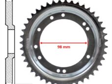 Achtertandwiel Peugeot 98mm D14 10gats 43tands