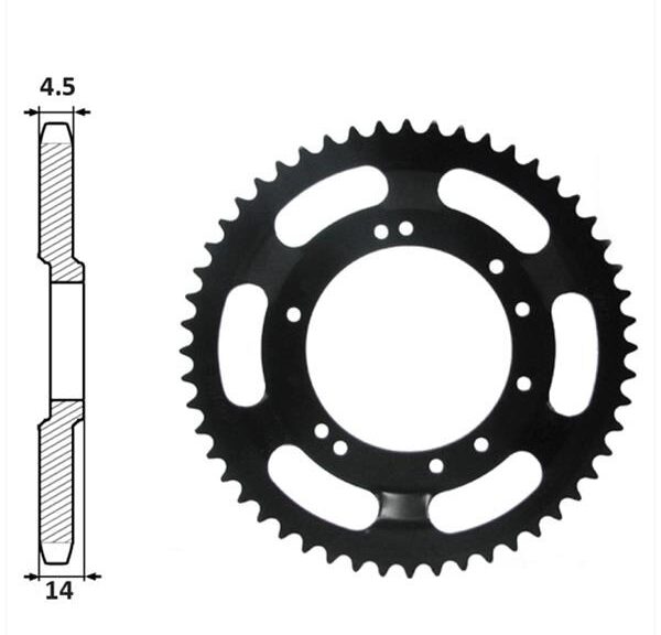Achtertandwiel Peugeot 98mm D14 10gats 48tands