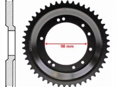 Achtertandwiel Peugeot 98mm D14 10gats 48t Zwart