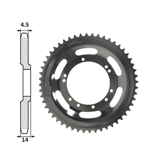 Achtertandwiel Peugeot 98mm D14 10gats 56tands