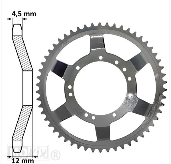 Achtertandwiel MBK 94mm D12 11gats 54tands
