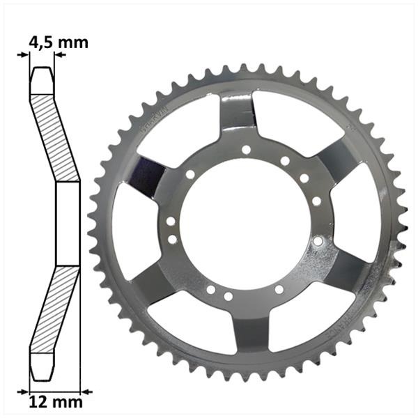 Achtertandwiel MBK 94mm D12 11gats 54tands