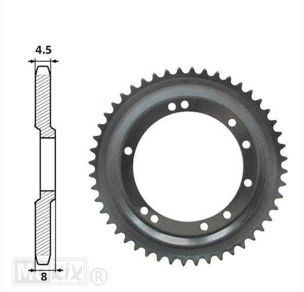 Achtertandwiel MBK 98mm D8 10gats 48tands