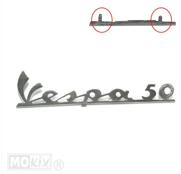 Vespa 50 Embleem DIK Badge Clip 13.5cm Chroom - RMS
