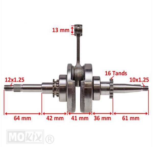 Cigüeñal GY6 China 4T Scooter 50 16t SP