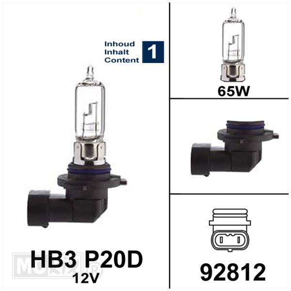 Lamp HB3 P20D 12V 65W Halogeen Heavy Duty (1)