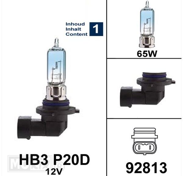 Lamp HB3 P20D 12V 65W Halogeen Super White (1)