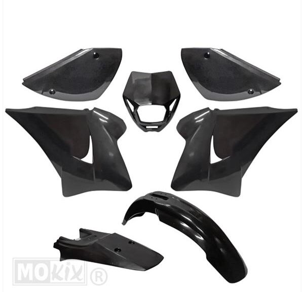 Plaatwerk KIT Rieju RR/Spike Zwart 7delig - MKX