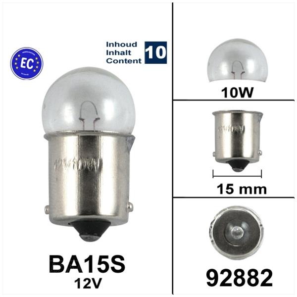 Lamp BA15S 12V 10W Bollard CE Keur (10)