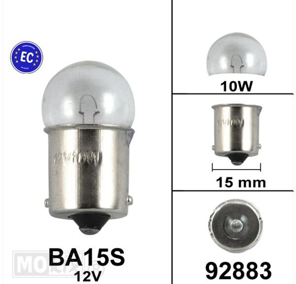 Lamp BA15S 12V 10W Bollard CE Keur (1)