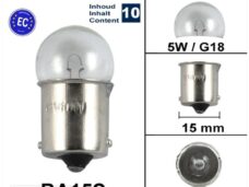 Lamp BA15S 12V 5W G18 CE Keur (10) - Bollard