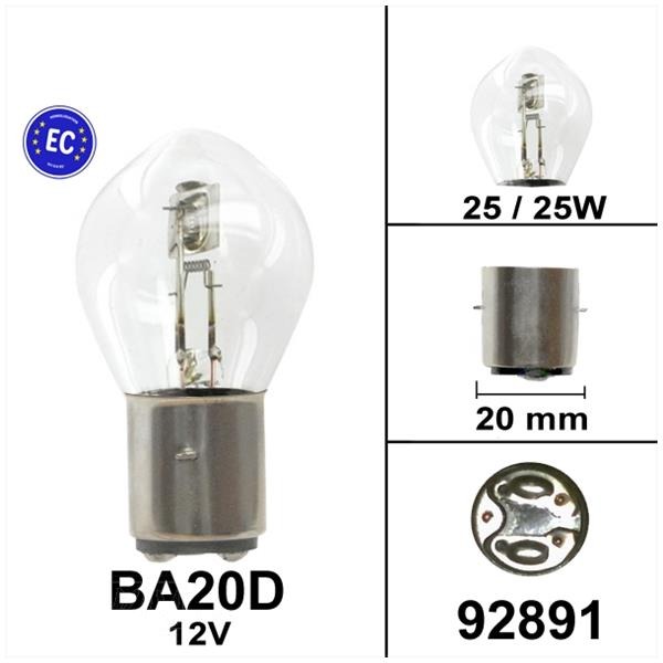Lamp BA20D 12V 25/25W CE Keur (1) - Bollard