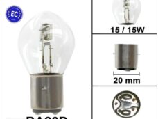 Lamp BA20D 12V 15/15W CE Keur (1) - Bollard
