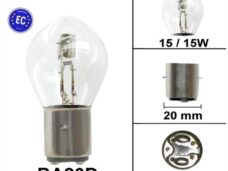 Lamp BA20D 12V 15/15W CE Keur (1) - Bollard