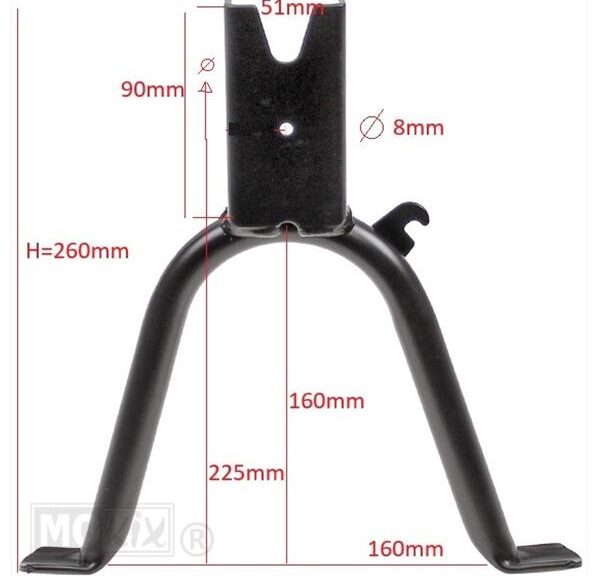 Middenstandaard Tomos A35 NT 26cm Zwart IGM