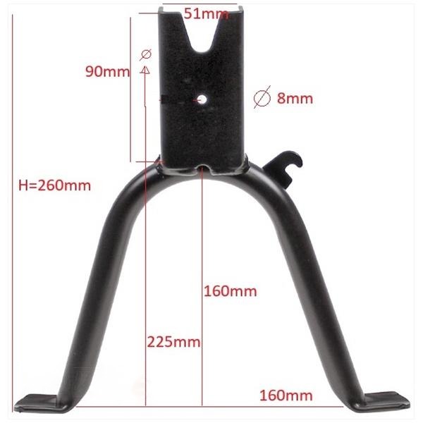 Middenstandaard Tomos A35 NT 26cm Zwart IGM