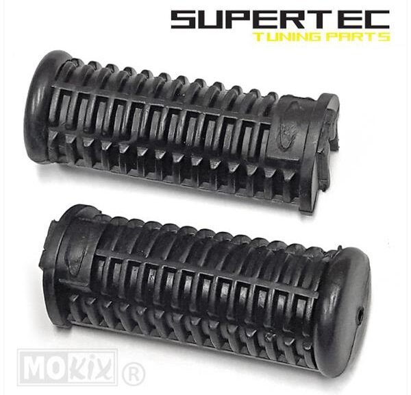 Voetsteun-Rubbers SET Honda DAX Zwart - Supertec