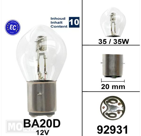 Lamp BA20D 12V 35/35W CE Keur (10)